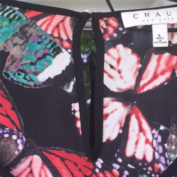 CHAUS "DECADENT BUTTERFLIES" BLOUSE - Picture 5 of 7